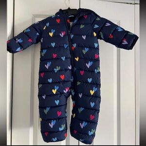 PRIMARY Toddler Snowsuit with multicolored hearts -  12-18months